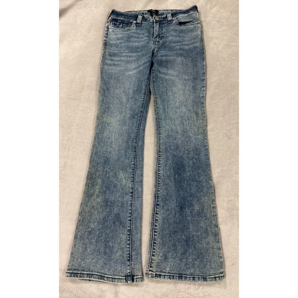 True Religion Becca Mid Rise Bootcut Jeans Blue Faded Wash Size 31